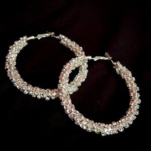 OVERSIZED LARGE 2” SILVER HOOP EARRINGS